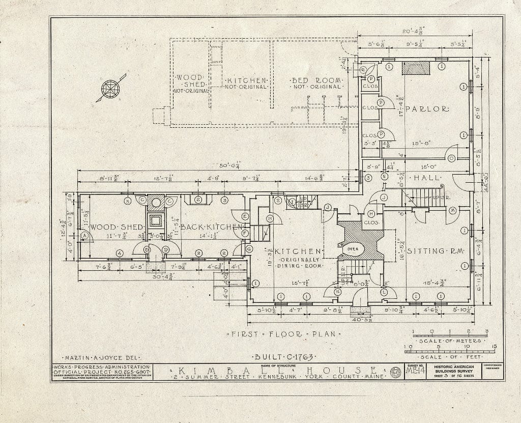 Blueprint HABS ME,16-Ken,4- (Sheet 3 of 16) - Kimball House, 2 Summer Street, Kennebunk, York County, ME