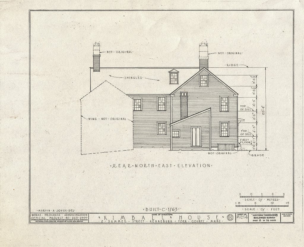 Blueprint HABS ME,16-Ken,4- (Sheet 8 of 16) - Kimball House, 2 Summer Street, Kennebunk, York County, ME