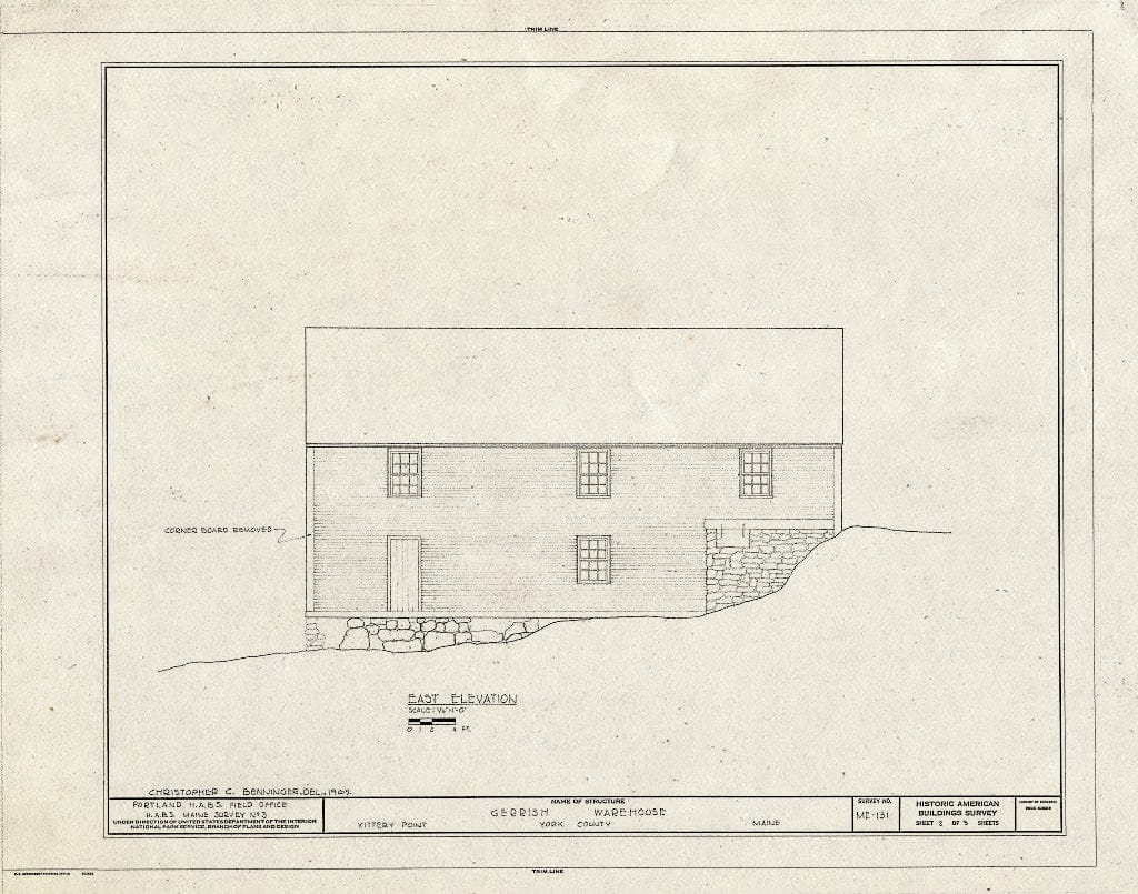 Blueprint HABS ME,16-KITPO,16- (Sheet 2 of 3) - Gerrish Warehouse, Pepperrell Cove, Southwest of State Route 103, Kittery Point, York County, ME