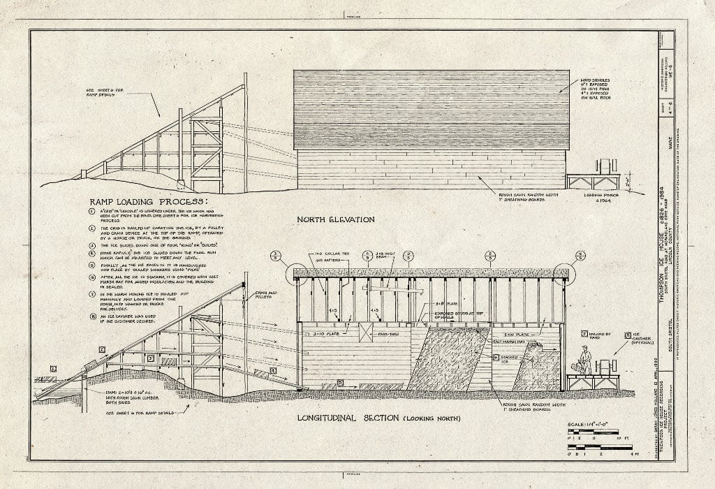 Blueprint HAER ME,8-SOBRI,1- (Sheet 4 of 6) - Thompson Ice House, South Bristol & McFarland Cove Roads, South Bristol, Lincoln County, ME