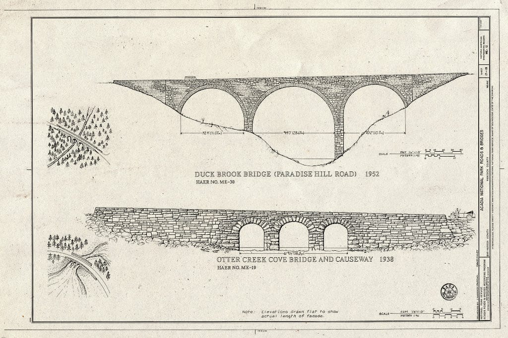 Blueprint HAER ME,5-BAHA.V,3- (Sheet 17 of 19) - Acadia National Park Roads & Bridges, Mount Desert Island, Bar Harbor, Hancock County, ME