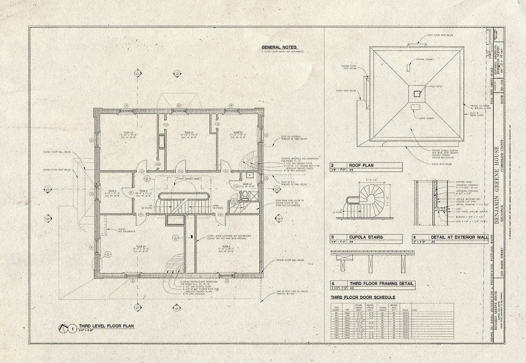 Blueprint HABS ME-226 (Sheet 5 of 16) - Benjamin Greene House, 259 Maine Street, Brunswick, Cumberland County, ME