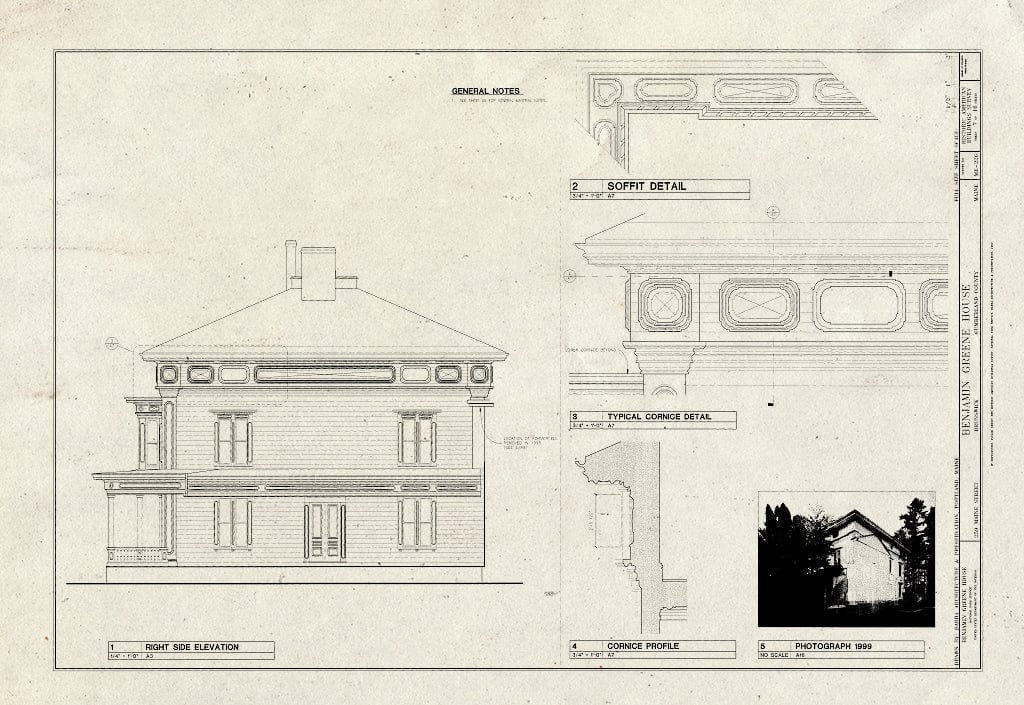 Blueprint HABS ME-226 (Sheet 7 of 16) - Benjamin Greene House, 259 Maine Street, Brunswick, Cumberland County, ME