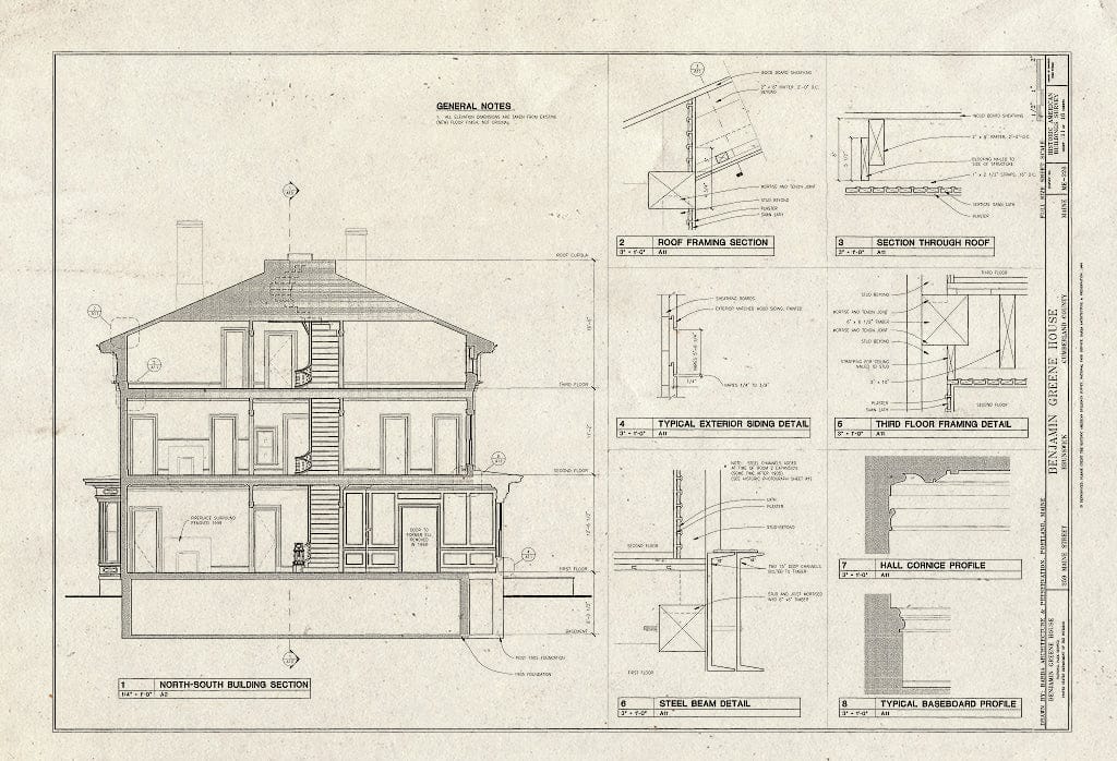 Blueprint HABS ME-226 (Sheet 11 of 16) - Benjamin Greene House, 259 Maine Street, Brunswick, Cumberland County, ME