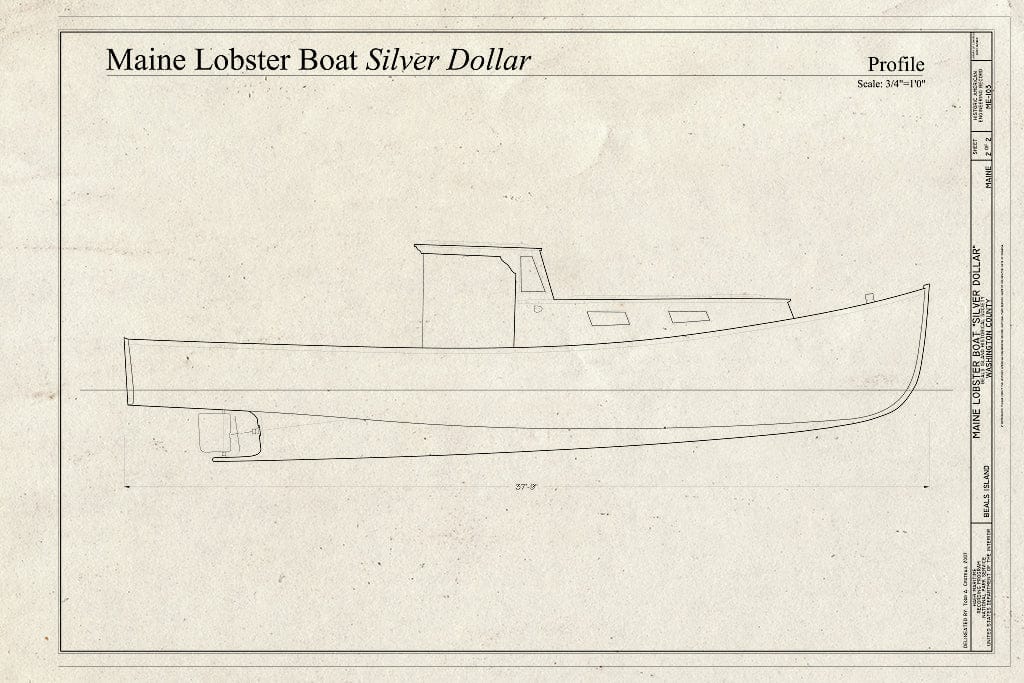 Blueprint Profile - Maine Lobster Boat Silver Dollar, Beals Island Historical Society, Beals Island, Washington County, ME