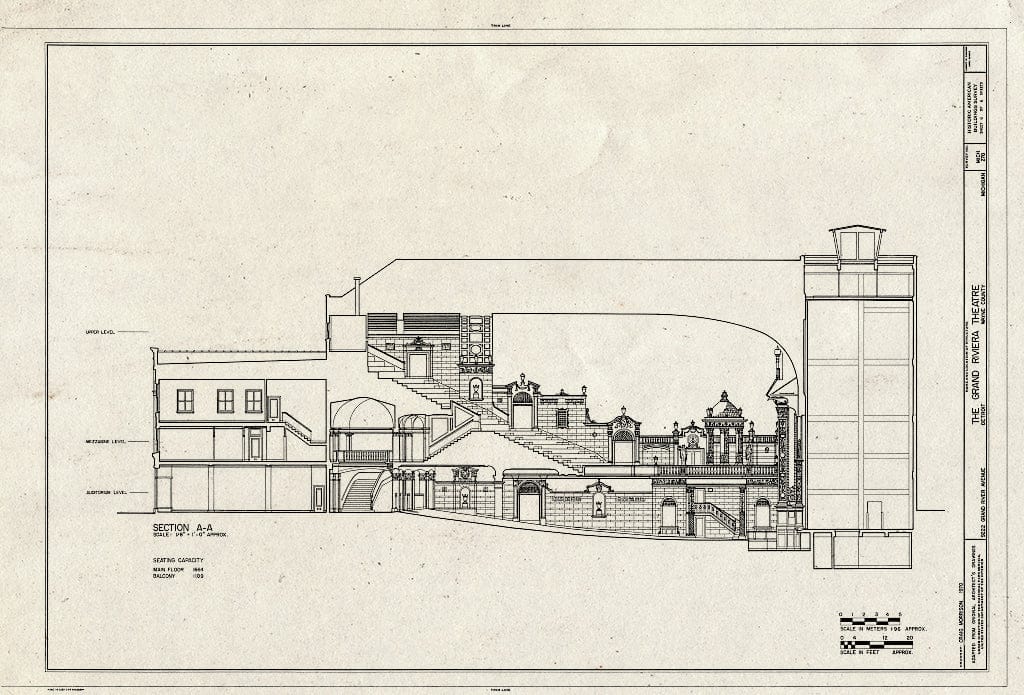 Blueprint HABS MICH,82-DETRO,16- (Sheet 6 of 6) - Grand Riviera Theatre, 9222 Grand River Avenue, Detroit, MI