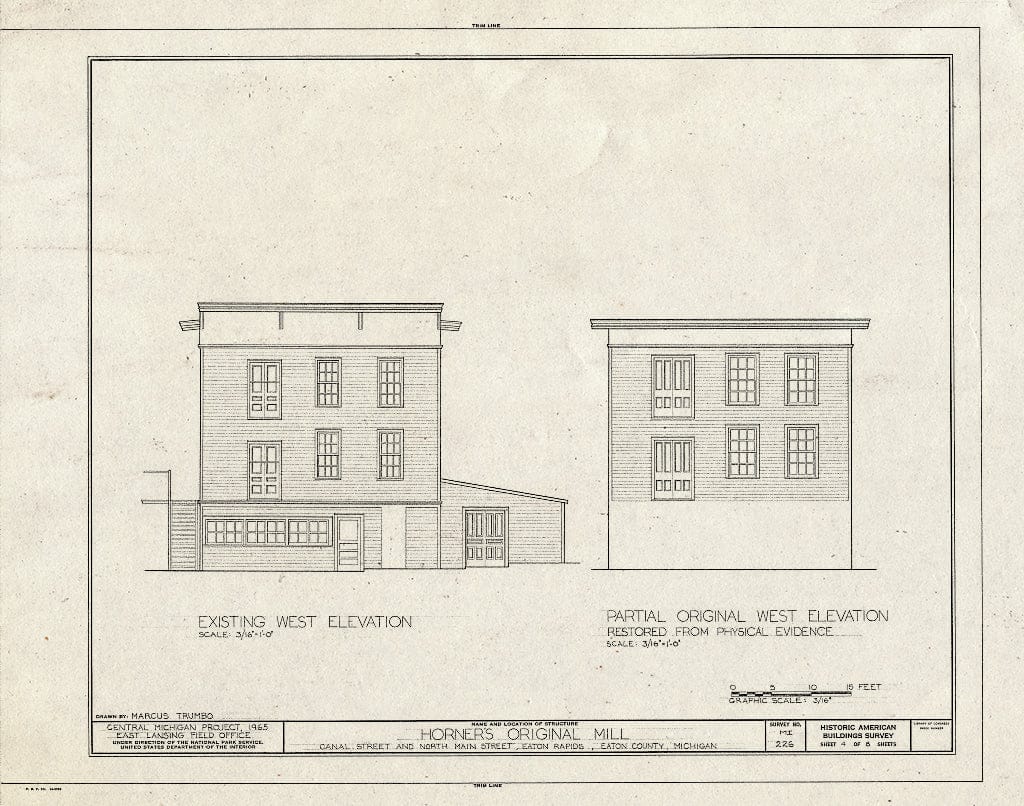 Blueprint HABS MICH,23-EATRA,1- (Sheet 4 of 8) - John & William Gallery Mill, Canal & North Main Streets, Eaton Rapids, Eaton County, MI