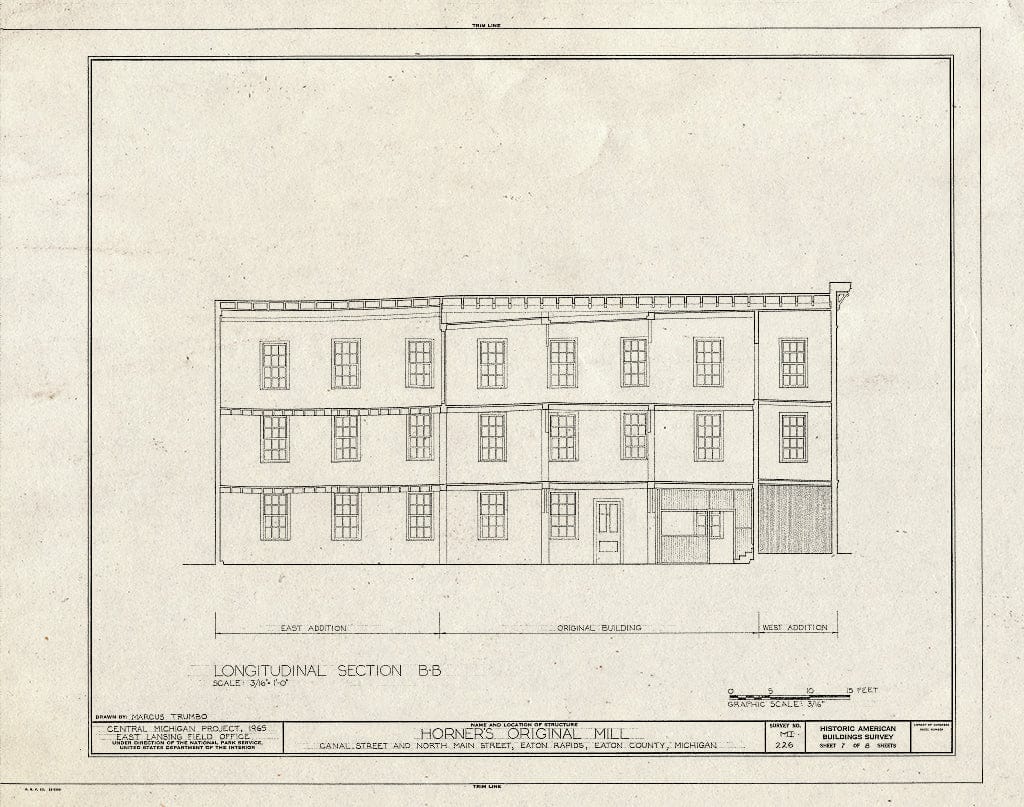 Blueprint HABS MICH,23-EATRA,1- (Sheet 7 of 8) - John & William Gallery Mill, Canal & North Main Streets, Eaton Rapids, Eaton County, MI