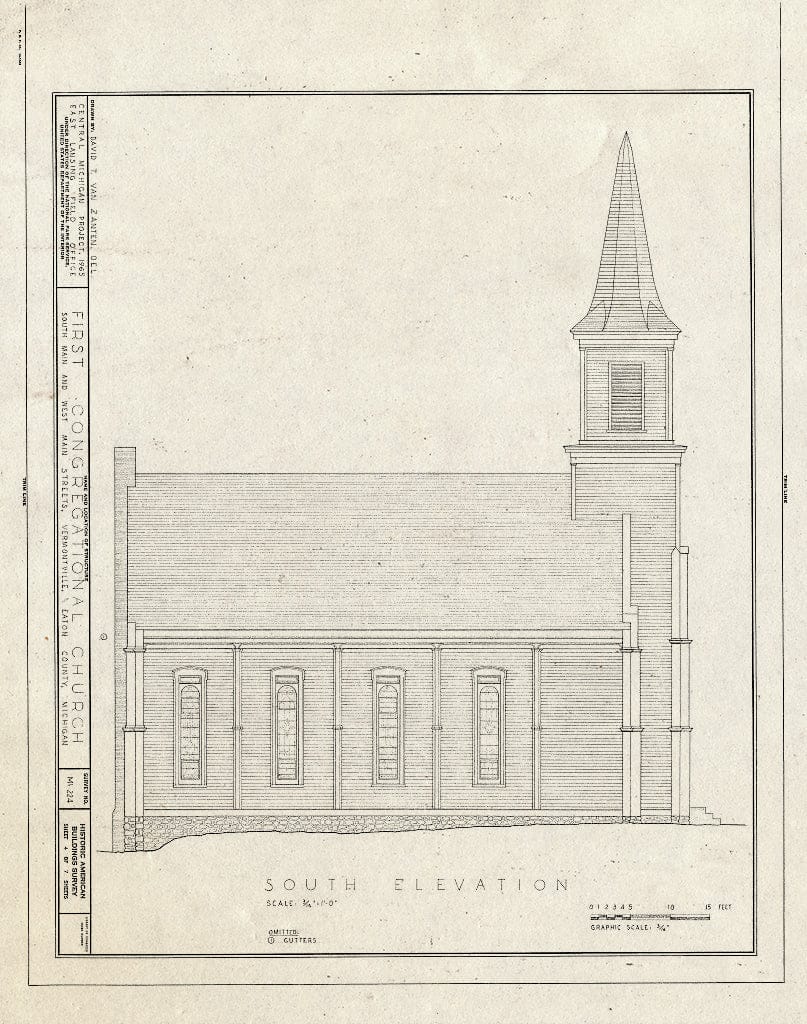 Blueprint HABS MICH,23-VERVI,2- (Sheet 4 of 7) - First Congregational Church, South Main & West Main Streets, Vermontville, Eaton County, MI