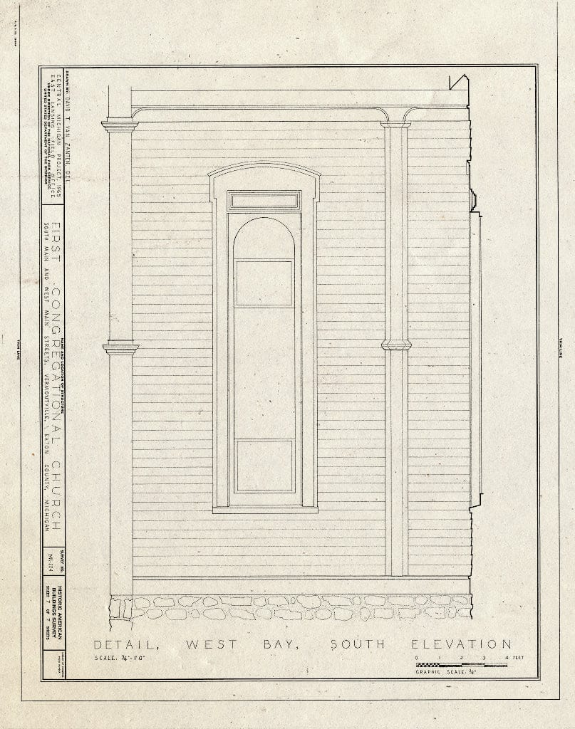 Blueprint HABS MICH,23-VERVI,2- (Sheet 7 of 7) - First Congregational Church, South Main & West Main Streets, Vermontville, Eaton County, MI