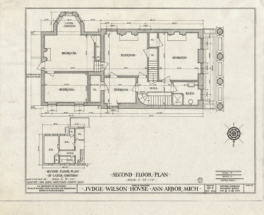 Blueprint HABS MICH,81-Anar,1- (Sheet 2 of 8) - Judge R. S. Wilson House, East Ann & North Division Streets, Ann Arbor, Washtenaw County, MI