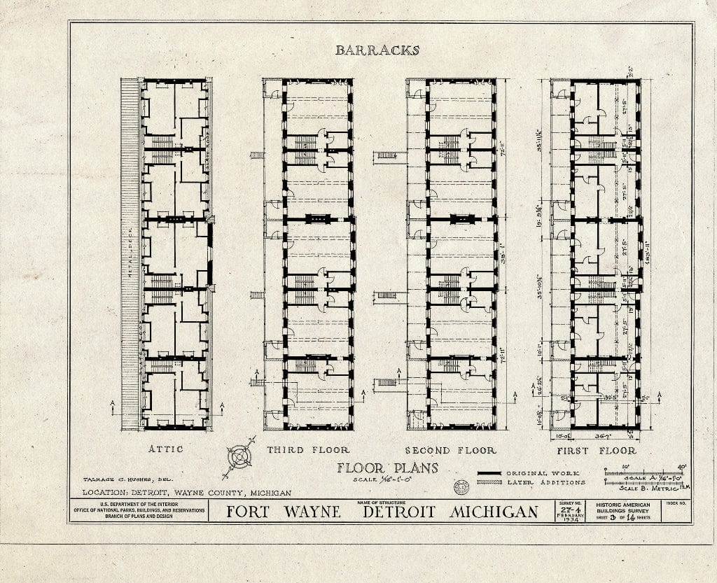 Blueprint HABS MICH,82-DETRO,2- (Sheet 3 of 14) - Fort Wayne, West Jefferson & Livernois Avenues, Detroit, MI