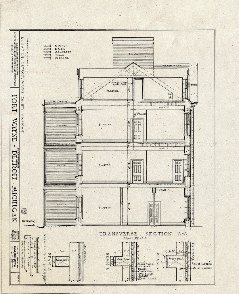 Blueprint HABS MICH,82-DETRO,2- (Sheet 6 of 14) - Fort Wayne, West Jefferson & Livernois Avenues, Detroit, MI