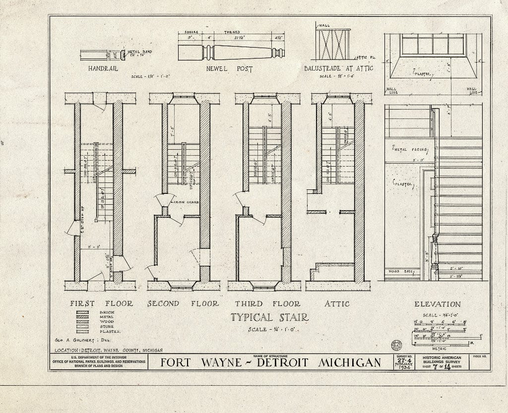 Blueprint HABS MICH,82-DETRO,2- (Sheet 7 of 14) - Fort Wayne, West Jefferson & Livernois Avenues, Detroit, MI