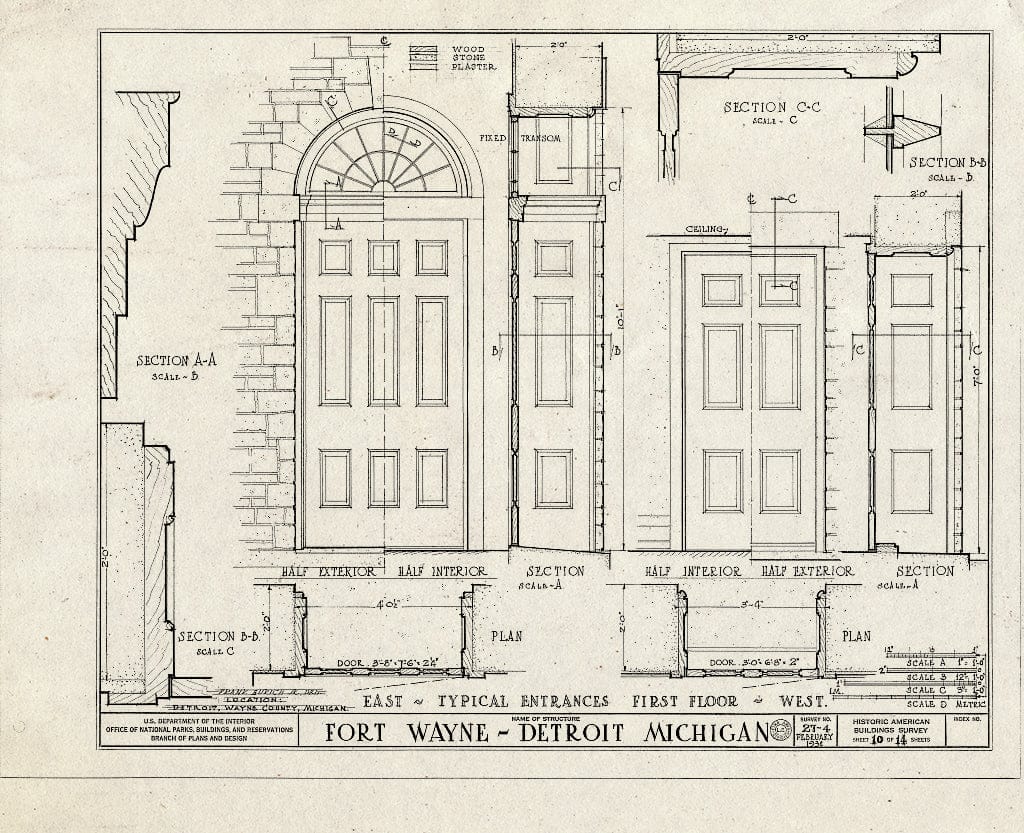 Blueprint HABS MICH,82-DETRO,2- (Sheet 10 of 14) - Fort Wayne, West Jefferson & Livernois Avenues, Detroit, MI