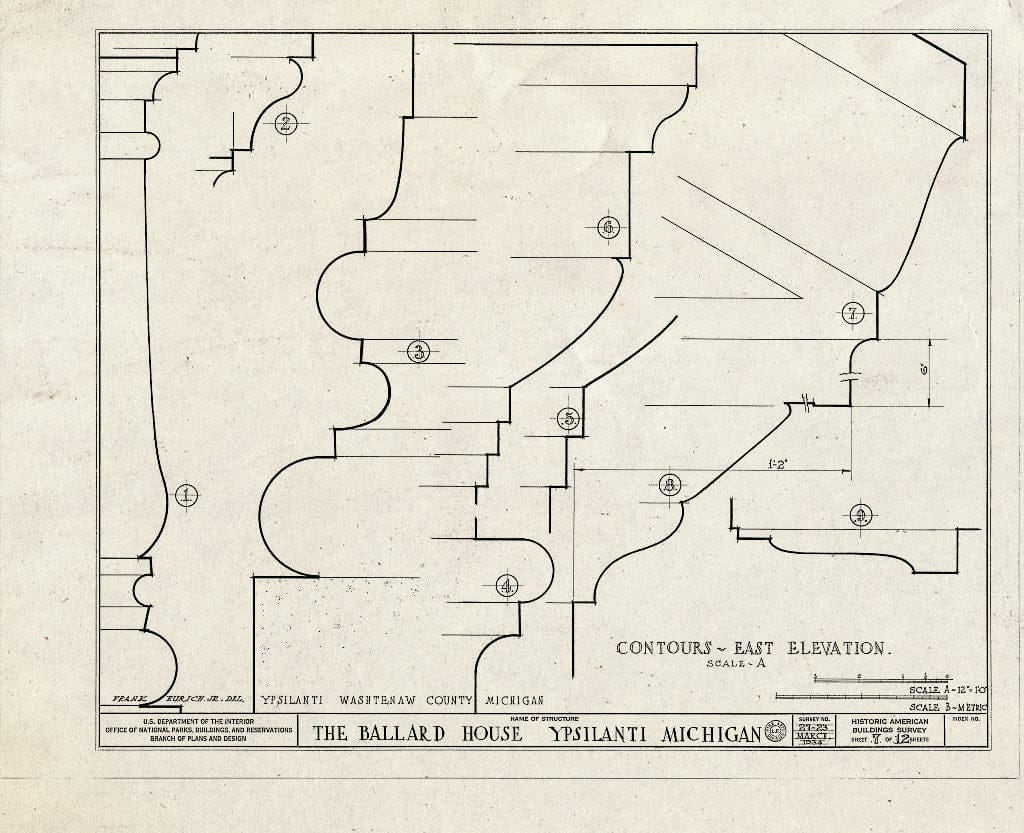 Blueprint HABS MICH,81-YPSI,1- (Sheet 7 of 12) - Ballard House, 125 North Huron Street, Ypsilanti, Washtenaw County, MI