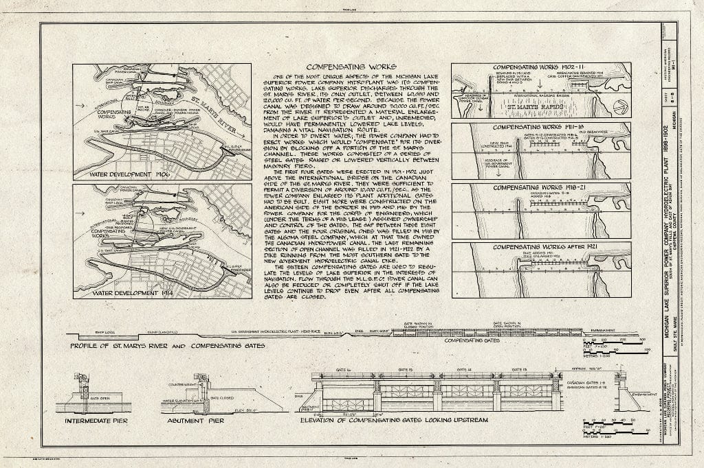 Blueprint HAER MICH,17-SAUMA,1- (Sheet 8 of 8) - Michigan Lake Superior Power Company, Portage Street, Sault Ste. Marie, Chippewa County, MI
