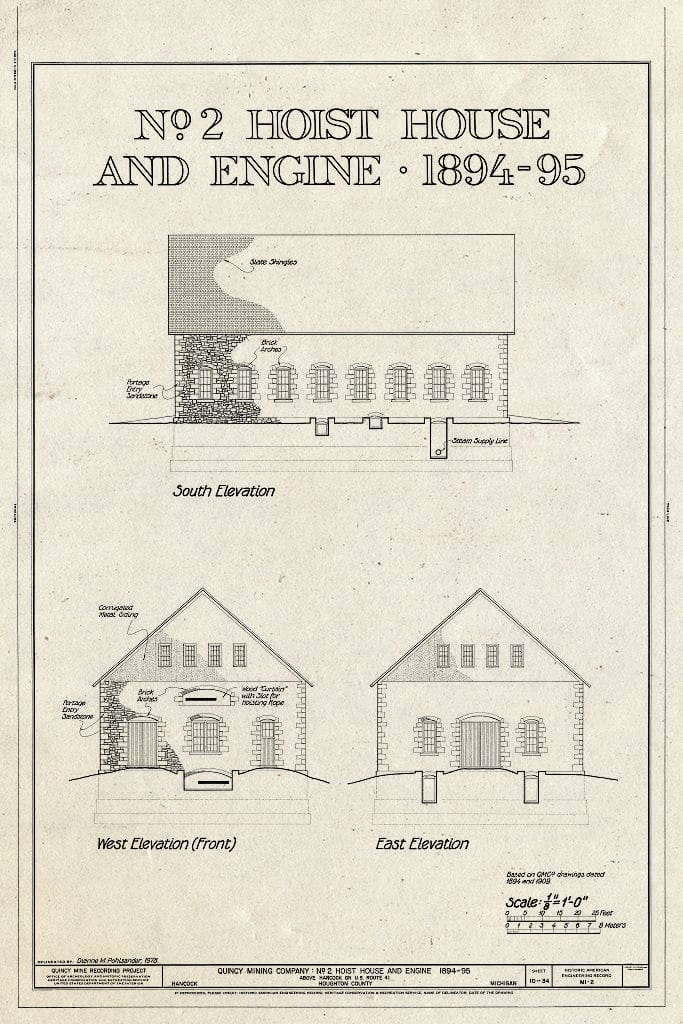 Blueprint HAER MICH,31-HANC,1- (Sheet 10 of 34) - Quincy Mining Company, Hancock, Houghton County, MI