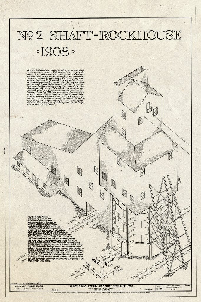 Blueprint HAER MICH,31-HANC,1- (Sheet 17 of 34) - Quincy Mining Company, Hancock, Houghton County, MI