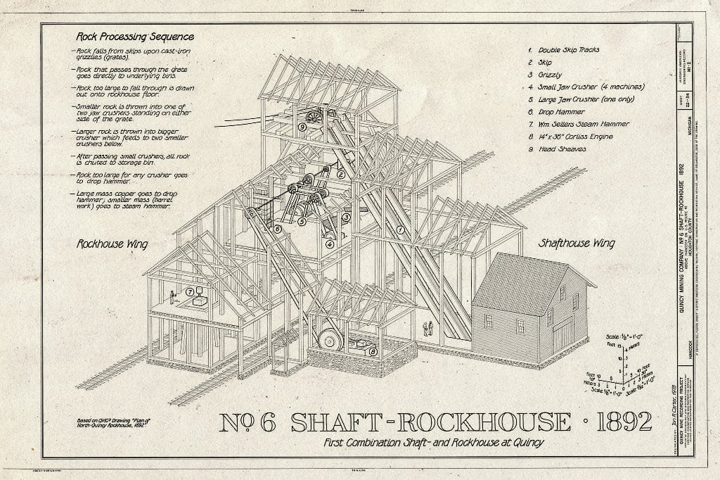 Blueprint HAER MICH,31-HANC,1- (Sheet 22 of 34) - Quincy Mining Company, Hancock, Houghton County, MI