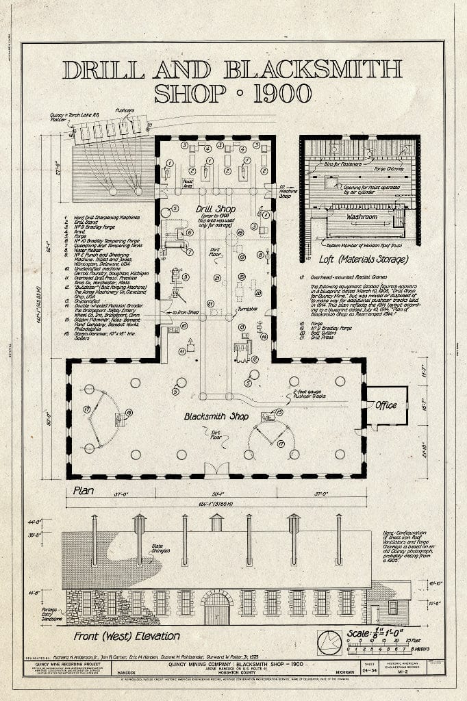 Blueprint HAER MICH,31-HANC,1- (Sheet 24 of 34) - Quincy Mining Company, Hancock, Houghton County, MI