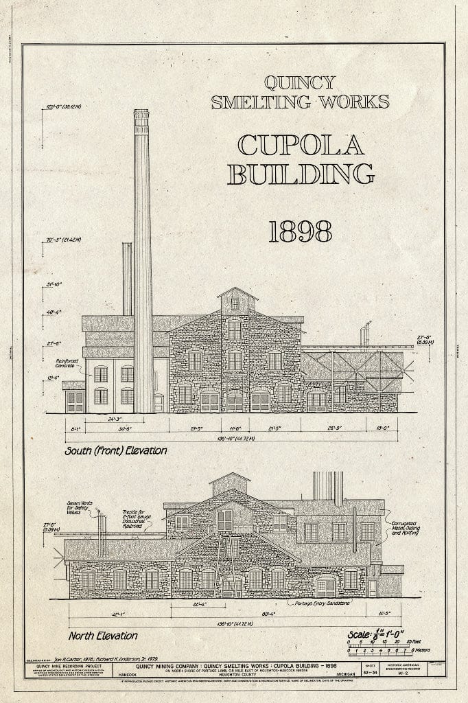Blueprint HAER MICH,31-HANC,1- (Sheet 32 of 34) - Quincy Mining Company, Hancock, Houghton County, MI