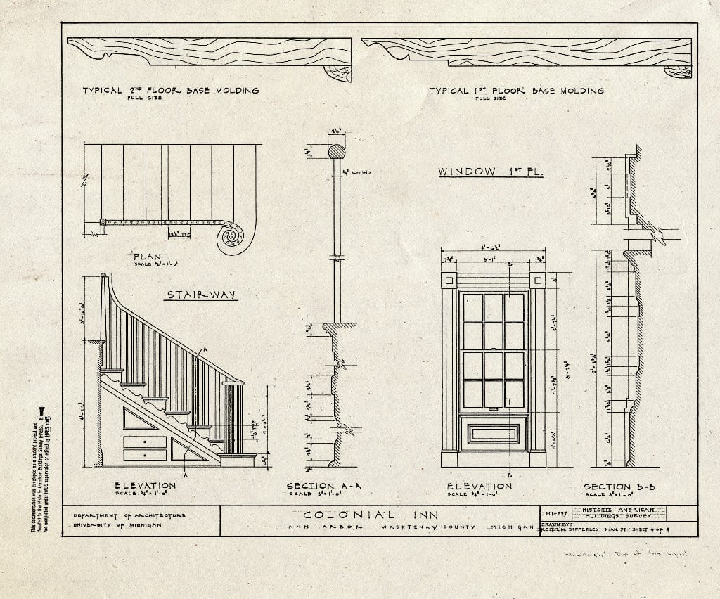 Blueprint HABS MICH,81-Anar,6- (Sheet 4 of 4) - Colonial Inn, Ann Arbor, Washtenaw County, MI
