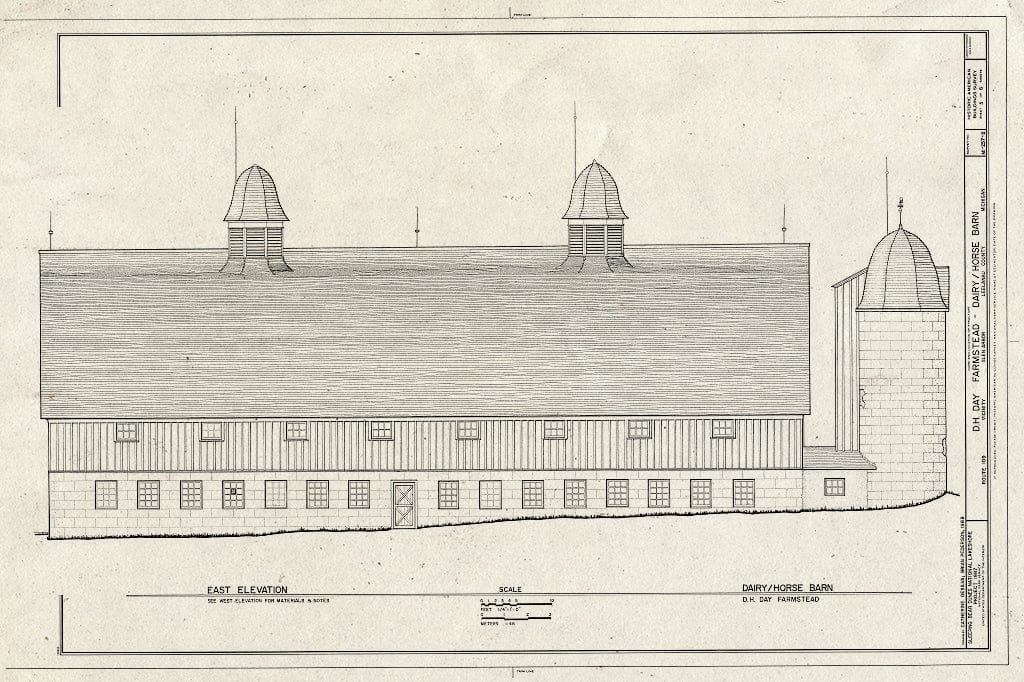 Blueprint HABS MICH,45-GLAR,12B- (Sheet 5 of 6) - D.H. Day Farmstead, Dairy-Horse Barn, Route 109, Glen Arbor, Leelanau County, MI