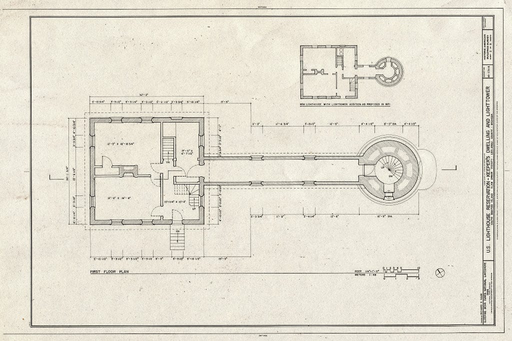 Blueprint HABS MICH,45-GLAR,8A- (Sheet 2 of 8) - U. S. Lighthouse Reservation, Quarters & Lighthouse, South Manitou Island, Glen Arbor, Leelanau County, MI