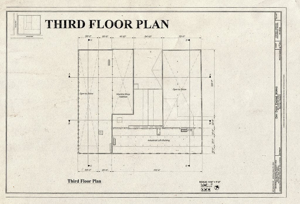 Blueprint HAER MI-330 (Sheet 6 of 20) - Dry Dock Engine Works, 1801 Atwater Street, Detroit, MI