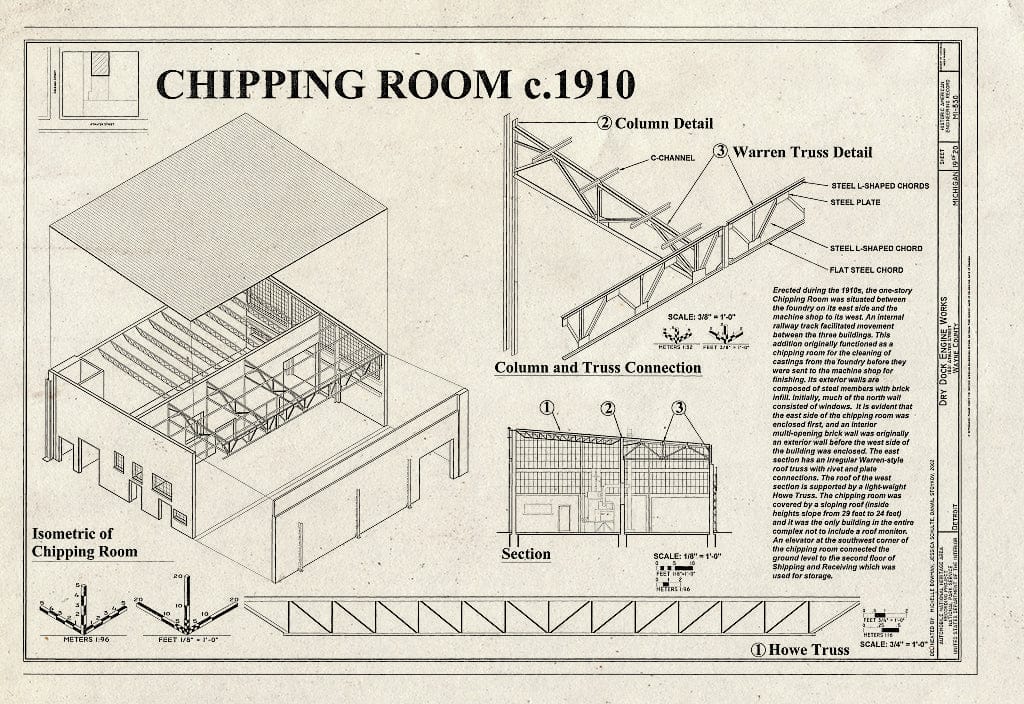 Blueprint HAER MI-330 (Sheet 19 of 20) - Dry Dock Engine Works, 1801 Atwater Street, Detroit, MI