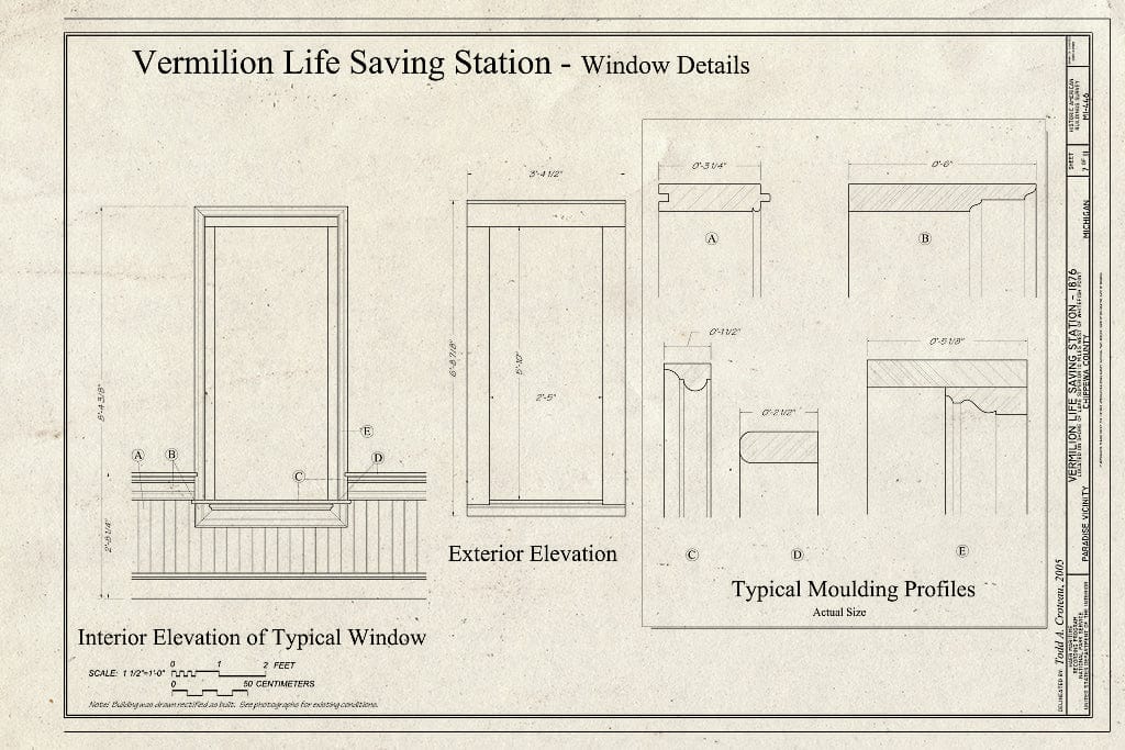Window Insert Blueprint Blueprint Vermilion Life Saving Station - Window Details - Vermilion L ...