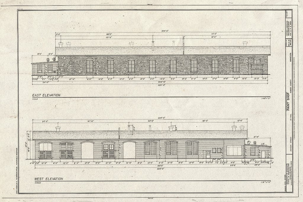 Blueprint HABS MINN,62-SAIPA,17-H- (Sheet 2 of 5) - Jackson Street Shops, Paint Shop, 45 East Pennsylvania Avenue, Saint Paul, Ramsey County, MN