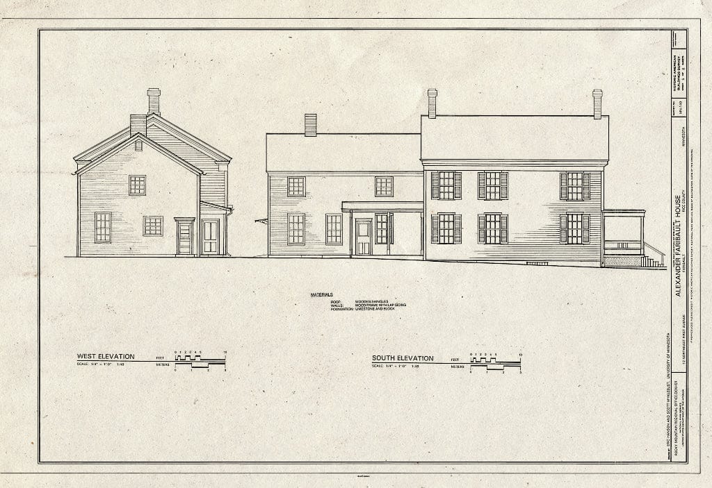 Blueprint HABS MINN,66-FARI,1- (Sheet 5 of 6) - Alexander Faribault House, 12 Northeast First Avenue, Faribault, Rice County, MN