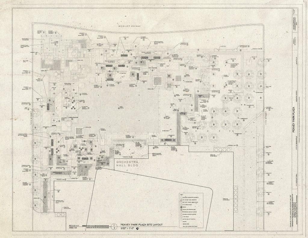 Blueprint site Plan - Peavey Park Plaza, 1111 Nicolet Mall, Minneapolis, Hennepin County, MN