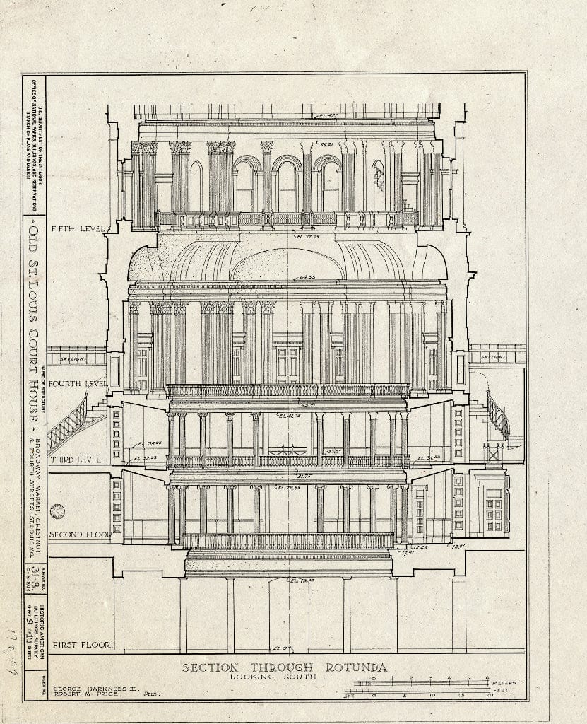 Blueprint HABS MO,96-SALU,8- (Sheet 9 of 49) - Old St. Louis Courthouse, Fourth to Broadway, Market to Chestnut Streets, Saint Louis, Independent City, MO