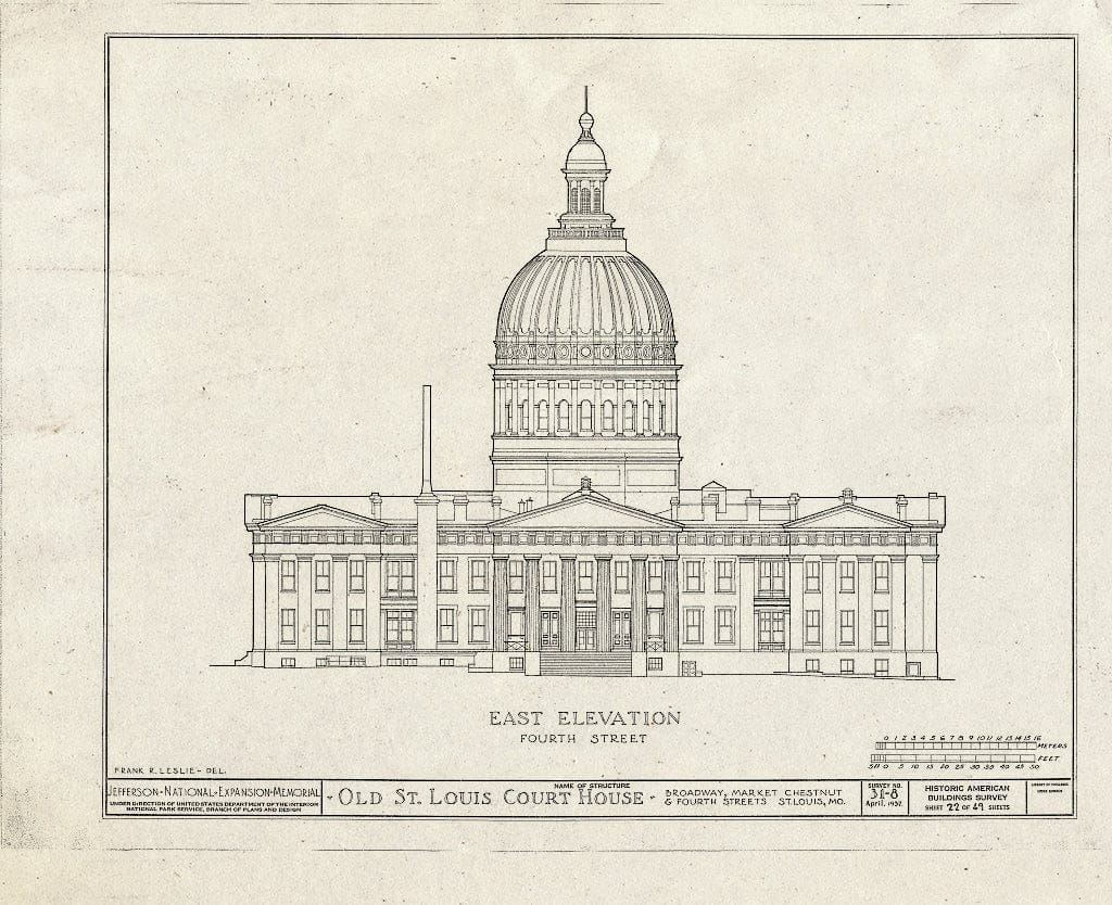 Blueprint HABS MO,96-SALU,8- (Sheet 22 of 49) - Old St. Louis Courthouse, Fourth to Broadway, Market to Chestnut Streets, Saint Louis, Independent City, MO