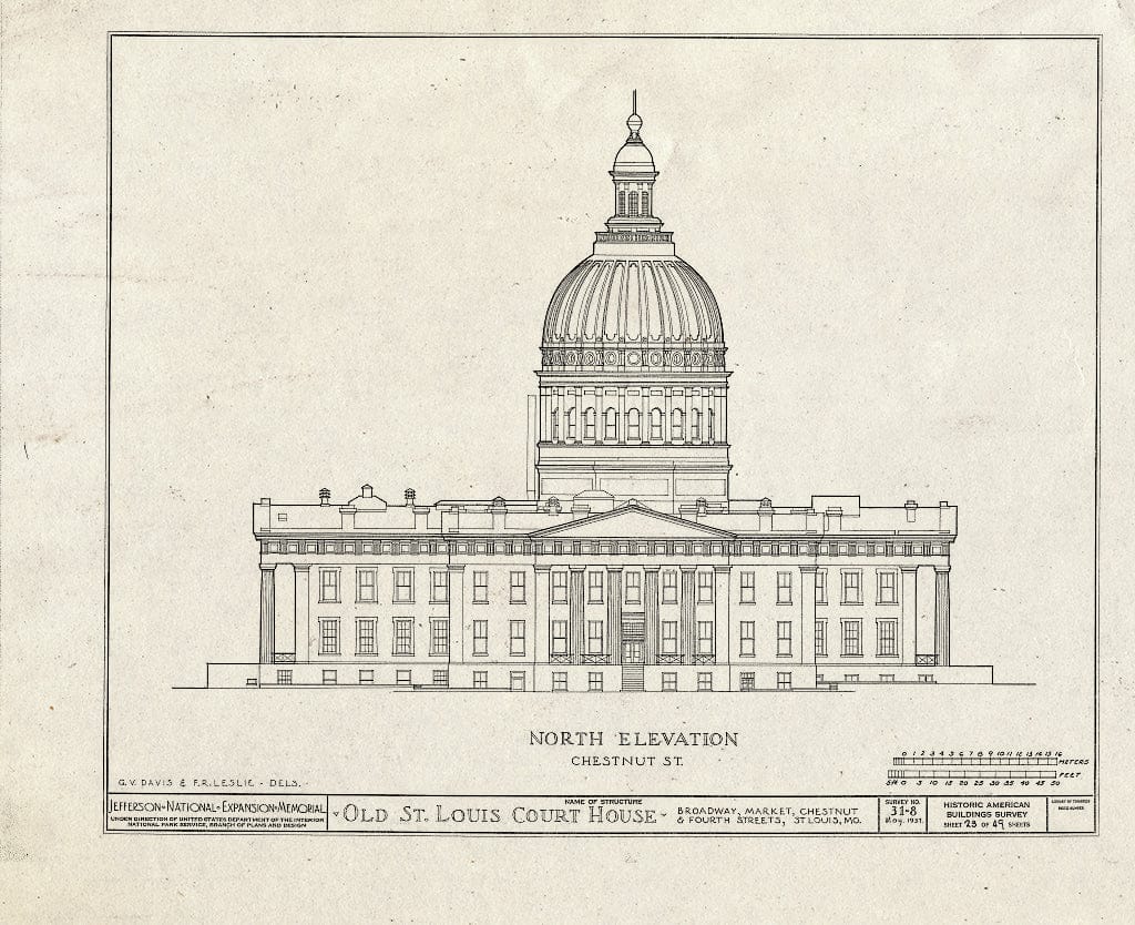 Blueprint HABS MO,96-SALU,8- (Sheet 23 of 49) - Old St. Louis Courthouse, Fourth to Broadway, Market to Chestnut Streets, Saint Louis, Independent City, MO