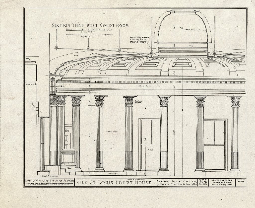 Blueprint HABS MO,96-SALU,8- (Sheet 45 of 49) - Old St. Louis Courthouse, Fourth to Broadway, Market to Chestnut Streets, Saint Louis, Independent City, MO