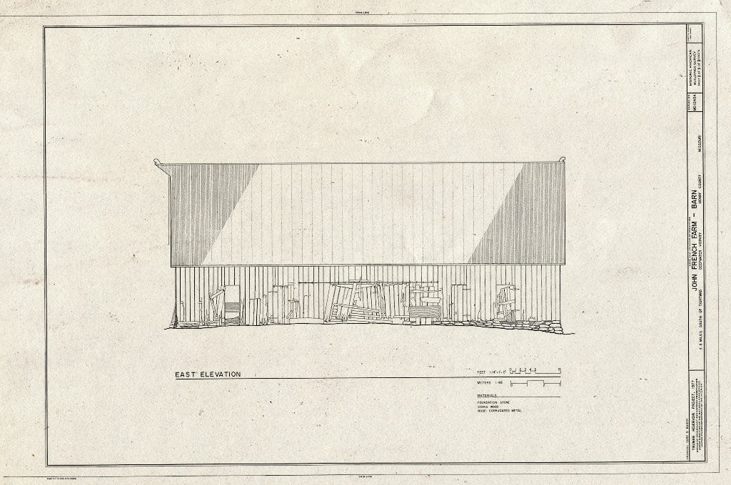 Blueprint HABS MO,42-DEEP.V,5A- (Sheet 3 of 5) - John French Barn, South Grand River Vicinity, Deepwater, Henry County, MO