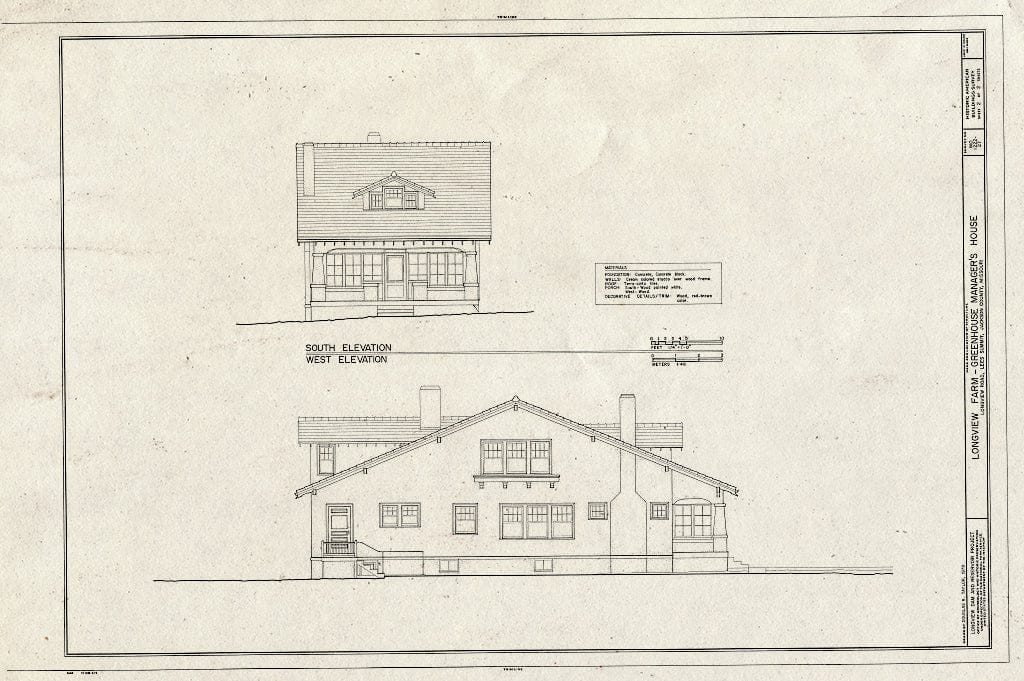 Blueprint HABS MO,48-LESUM,1/27- (Sheet 2 of 2) - Longview Farm, Greenhouse Manager's House, Longview Road, Lees Summit, Jackson County, MO