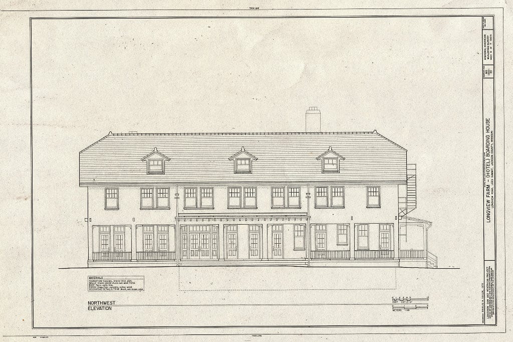Blueprint HABS MO,48-LESUM,1/33- (Sheet 4 of 7) - Longview Farm, Boarding House, Lees Summit, Jackson County, MO