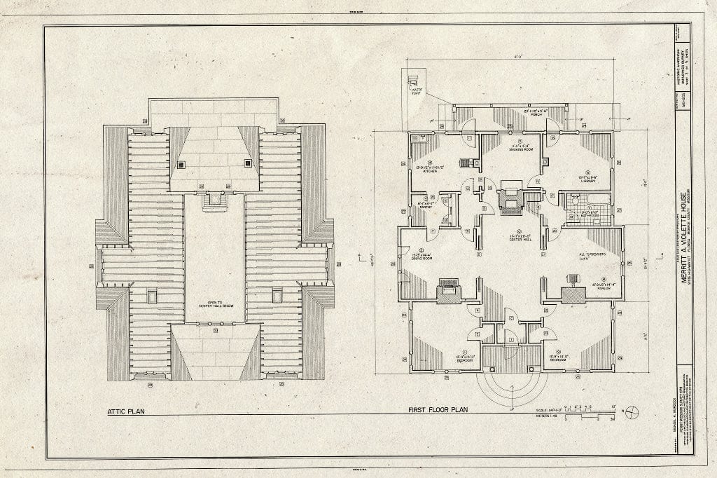 Blueprint HABS MO,69-Flor,1- (Sheet 2 of 5) - Merritt A. Violette House, State Route 107 & County Route U Vicinity, Florida, Monroe County, MO