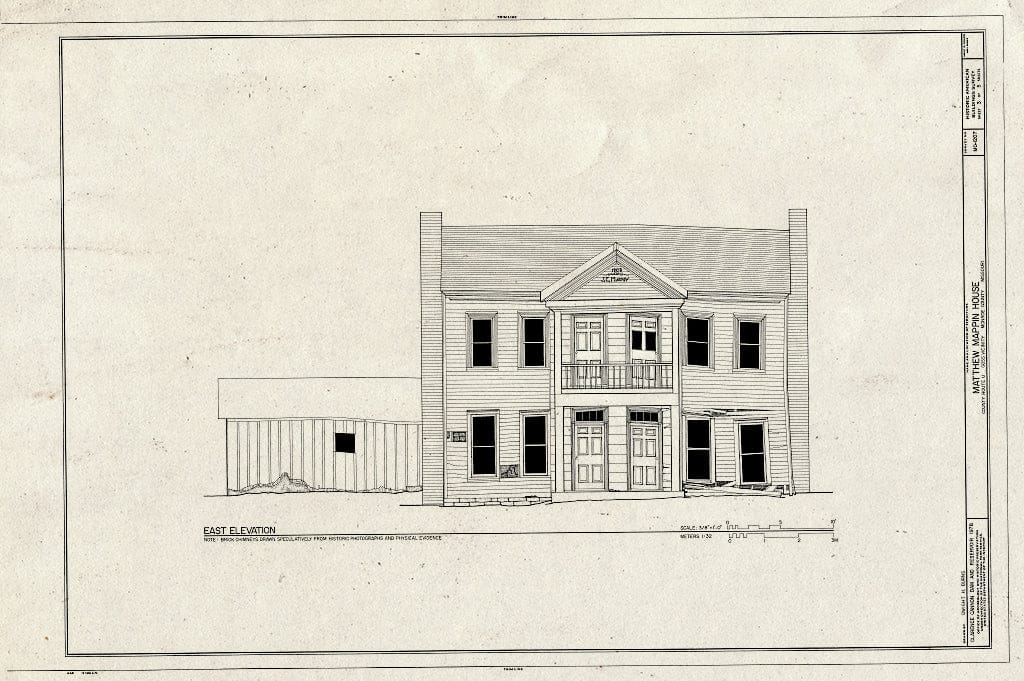 Blueprint HABS MO,69-GOSS.V,2- (Sheet 3 of 5) - Matthew Mappin House, County Route U, Goss, Monroe County, MO