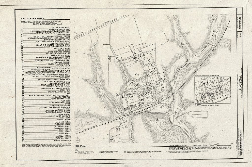 Blueprint HABS MO,69-Stout,1- (Sheet 2 of 2) - Town of Stoutsville, Stoutsville, Monroe County, MO