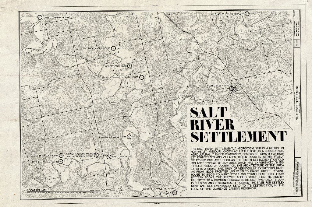 Blueprint HABS MO,69-Stout.V,1- (Sheet 1 of 1) - Salt River Settlement, Stoutsville, Monroe County, MO