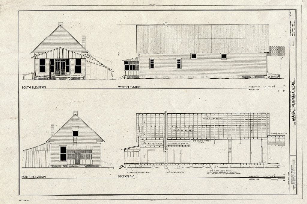 Blueprint HABS MO,69-VICT,3- (Sheet 2 of 2) - William Hattersley Store, Paris-to-Louisiana Road Vicinity (State Route 154), Victor, Monroe County, MO
