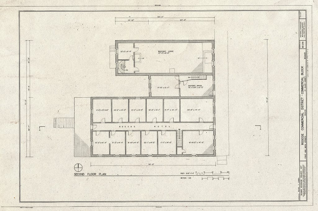 Blueprint HABS MO,93-ROSC,1- (Sheet 3 of 6) - Commercial Block, Main & First Streets, Roscoe, St. Clair County, MO