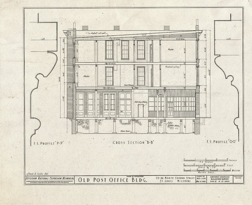 Blueprint HABS MO,96-SALU,48- (Sheet 6 of 13) - Old Post Office Building (Ruins), 22-26 North Second Street, Saint Louis, Independent City, MO