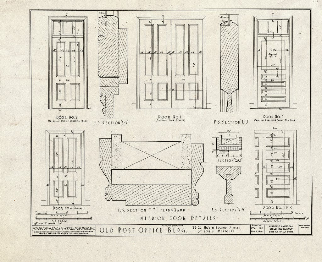 Blueprint HABS MO,96-SALU,48- (Sheet 12 of 13) - Old Post Office Building (Ruins), 22-26 North Second Street, Saint Louis, Independent City, MO
